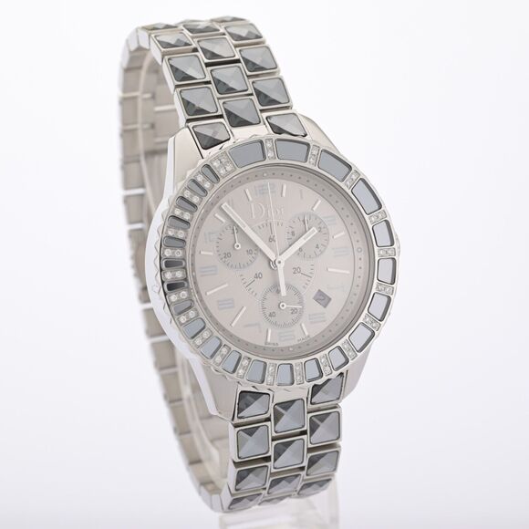 Christian Dior CD114313 Christal 38mm Silver Diamond Watch B&P - $4395 MSRP main image 6